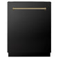 ZLINE Tallac Autograph Edition 24-Inch Top Control Built-In Dishwasher, Black Stainless Steel Panel, Traditional Champagne Bronze Handle, 51 dBA (DWVZ-BS-24-CB)