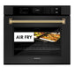 ZLINE Autograph 30" Professional True Convection Single Wall Oven with Air Fry and Self Clean in Black Stainless Steel with Polished Gold Helix Handle, WASBZ-30-KG