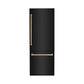 ZLINE 30" Built-in Refrigerator with Internal Water & Ice Dispenser in Black Stainless, Bronze Accents