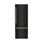 ZLINE 30" Autograph 16.1 cu. ft. Built-in Refrigerator with Internal Water and Ice Dispenser in Black Stainless Steel with Gold Accents, RBIVZ-BS-30-G