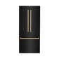 ZLINE 36" Autograph 19.6 cu. ft. Refrigerator with Water and Ice Dispenser in Black Stainless with Bronze Accents