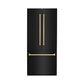 ZLINE 36" Autograph 19.6 cu. ft. Built-in Refrigerator with Internal Water and Ice Dispenser in Black Stainless Steel with Gold Accents, RBIVZ-BS-36-G