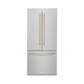 ZLINE 36" Autograph 19.6 cu. ft. Refrigerator with Internal Water and Ice Dispenser, Bronze Accents