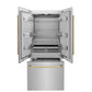 ZLINE 36" Autograph Built-In Refrigerator with Internal Water & Ice Dispenser, Fingerprint Resistant with Gold Accents