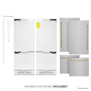 ZLINE 60" Autograph Refrigerator with Internal Water & Ice Dispenser in Fingerprint Resistant Stainless Steel with Bronze Accents