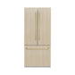 ZLINE Autograph 36" 19.6 cu. ft. Panel Ready French Door Built-In Bottom Freezer Refrigerator with Water Dispenser and Ice Maker with Graphite Gray Interior and Champagne Bronze Accents, GRBIVZ-36-CB