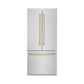 ZLINE Autograph 36 In. 19.6 cu. ft. Built-In Refrigerator with Water and Ice Dispenser with Bronze Accents, RBIVZ-304-36-CB