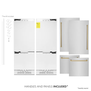 ZLINE Autograph 60" 32.2 cu. ft. Refrigerator with Internal Water and Ice Dispenser in Stainless Steel and Bronze Accents