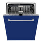ZLINE Monument 24-Inch Top Control Built-In Dishwasher, Blue Matte Panel, Traditional Handle, 45 dBA, DWMT-BM-24