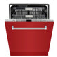 ZLINE 24 In. Monument Series 3rd Rack Top Touch Control Dishwasher in Red Gloss, 45dBa, DWMT-RG-24