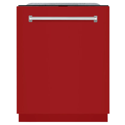 ZLINE 24 In. Monument Series 3rd Rack Top Touch Control Dishwasher in Red Gloss, 45dBa, DWMT-RG-24