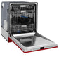 ZLINE Monument 24-Inch Top Control Built-In Dishwasher, Red Gloss Panel, Traditional Handle, 45 dBA, DWMT-RG-24