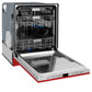ZLINE Monument 24-Inch Top Control Built-In Dishwasher, Red Matte Panel, Traditional Handle, 45 dBA, DWMT-RM-24