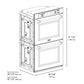 ZLINE 30" Autograph Double Wall Oven with Air Fry and Self-Clean in DuraSnow® Stainless Steel with White Matte Door and Black Matte Handle, WADSZ-WM-30-MB