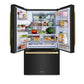 ZLINE Autograph 36" 28.9 cu. ft. Standard-Depth Refrigerator with Water Dispenser, Dual Ice Maker in Black with Champagne Bronze Square Handles