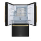 ZLINE Autograph 36" 28.9 cu. ft. Standard-Depth Refrigerator with Water Dispenser, Dual Ice Maker in Black with Champagne Bronze Square Handles