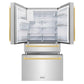 ZLINE 36" Autograph Refrigerator, Water and Ice Dispenser, Gold Square Handles, RFMZ-W-36-FG