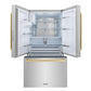 ZLINE 36" Autograph 28.9 cu. ft. Standard-Depth Refrigerator with Water Dispenser, Dual Ice Maker in Stainless Steel with Bronze Square Handles