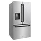 ZLINE Autograph Edition 36-Inch 28.9 cu. ft. Standard-Depth French Door Refrigerator with Water and Ice Dispenser in Fingerprint-Resistant Stainless Steel with Matte Black Modern Handles, RSMZ-W-36-FMB