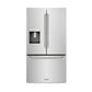 ZLINE Autograph 36" 28.9 cu. ft. Standard-Depth French Door External Water Dispenser Refrigerator with Dual Ice Maker in Fingerprint-Resistant Stainless Steel and Polished Nickel Helix Handles, RSMZ-W-36-KPN