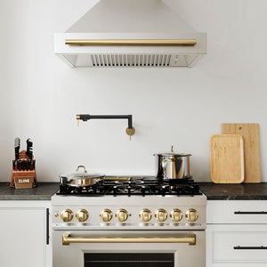 ZLINE Autograph Gemini Pot Filler in Matte Black and Champagne Bronze, GEM-FPF-ZMBCB