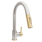 ZLINE Autograph Gemini Pull Down Single Handle Kitchen Faucet in Brushed Nickel and Champagne Bronze, GEM-KF-ZBNCB