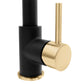 ZLINE Autograph Gemini Pull Down Single Handle Kitchen Faucet in Matte Black and Champagne Bronze, GEM-KF-ZMBCB