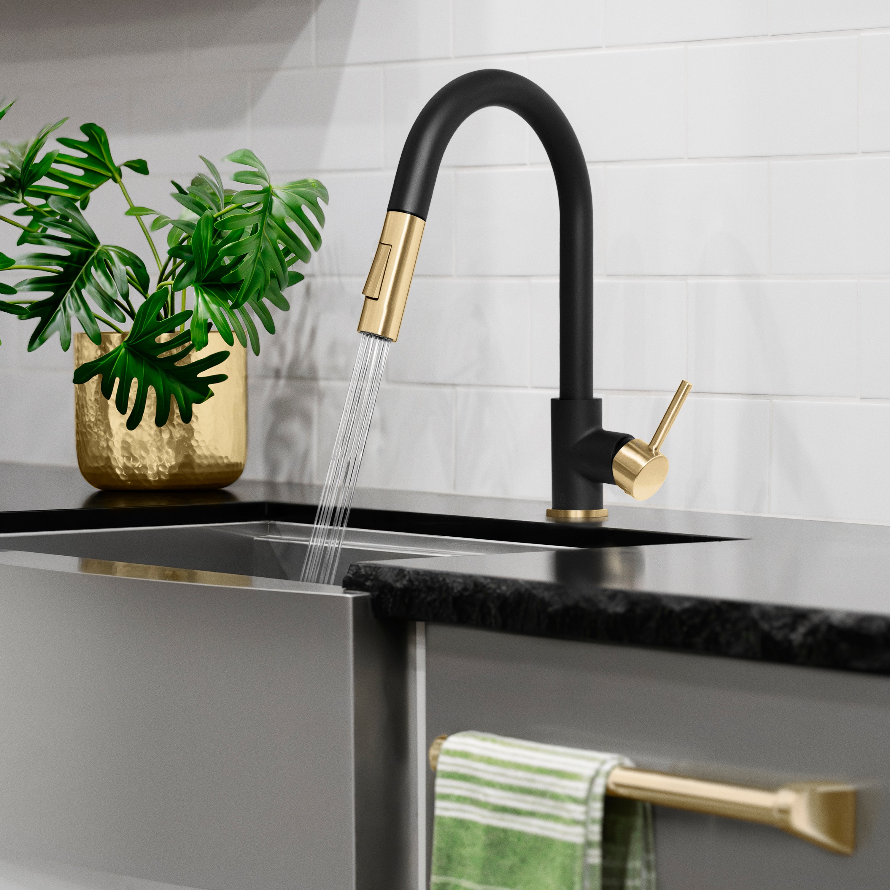 ZLINE Autograph Gemini Pull Down Single Handle Kitchen Faucet in Matte