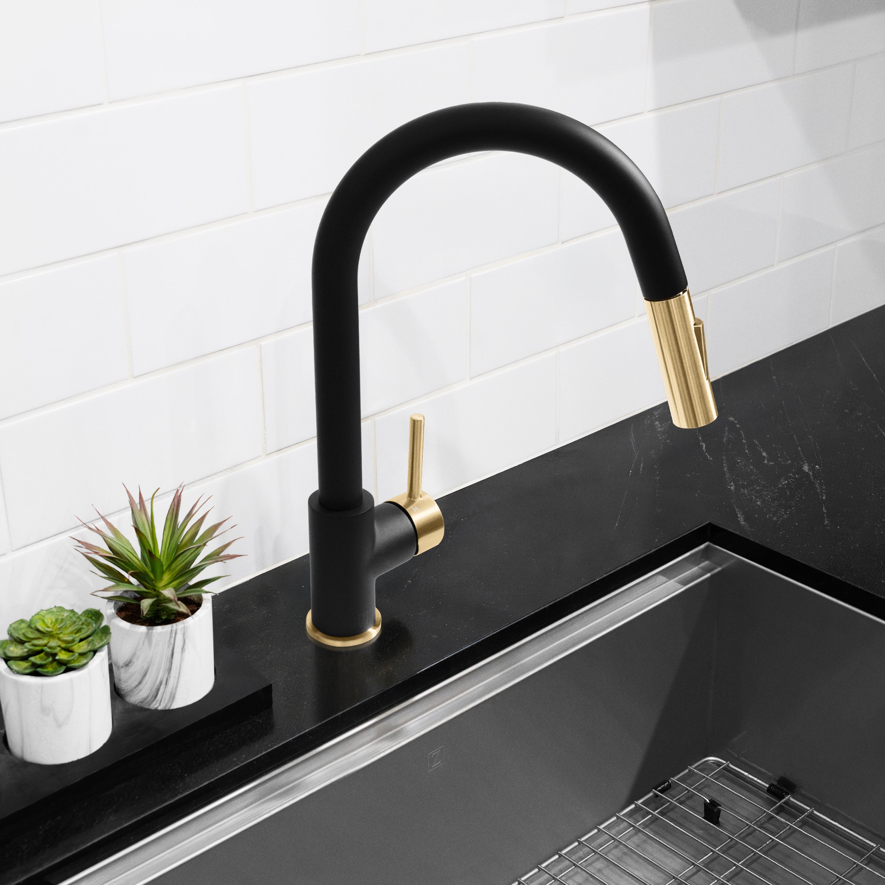 ZLINE Autograph Gemini Pull Down Single Handle Kitchen Faucet in Matte