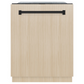 ZLINE Autograph Edition 24 In. Tall Dishwasher, Touch Control, in Custom Panel Ready with Matte Black Handle, DWMTZ-24-MB