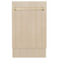ZLINE Tallac Autograph Edition 18-Inch Top Control Built-In Dishwasher, Panel Ready, Modern Polished Gold Handle, 51 dBA, DWVZ-18-G