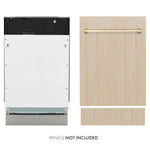 ZLINE Tallac Autograph Edition 18-Inch Top Control Built-In Dishwasher, Panel Ready, Modern Polished Gold Handle, 51 dBA (DWVZ-18-G)