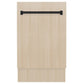 ZLINE Tallac Autograph Edition 18-Inch Top Control Built-In Dishwasher, Panel Ready, Modern Matte Black Handle, 51 dBA, DWVZ-18-MB