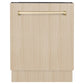 ZLINE Tallac Autograph Edition 24-Inch Top Control Built-In Dishwasher, Panel Ready, Modern Polished Gold Handle, 51 dBA, DWVZ-24-G