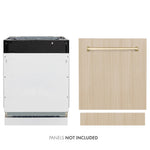 ZLINE Tallac Autograph Edition 24-Inch Top Control Built-In Dishwasher, Panel Ready, Modern Polished Gold Handle, 51 dBA (DWVZ-24-G)