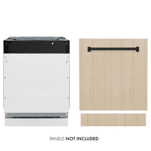 ZLINE 24 in. Top Control Tall Dishwasher is Custom Panel Ready with Matte Black Handle, DWVZ-24-MB