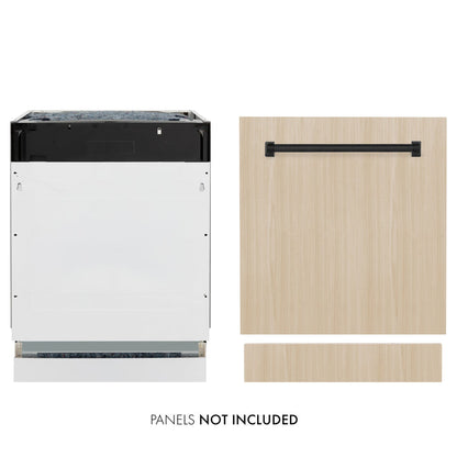 ZLINE 24 in. Top Control Tall Dishwasher is Custom Panel Ready with Matte Black Handle, DWVZ-24-MB