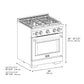 ZLINE Autograph 30" 4.2 cu. ft. Paramount Gas Range with Convection Gas Oven in Black Stainless Steel and Gold Accents, SGRBZ-30-G