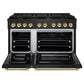 ZLINE Autograph 48" 6.7 cu. ft. Paramount Double Oven Gas Range in Black Stainless Steel and Gold Accents, SGRBZ-48-G
