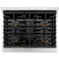 ZLINE Autograph 30" 4.2 cu. ft. Paramount Gas Range with Convection Gas Oven in DuraSnow® Stainless Steel and Matte Black Accents, SGRSZ-30-MB