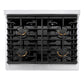 ZLINE Autograph 30" 4.2 cu. ft. Paramount Gas Range with Convection Gas Oven in DuraSnow® Stainless Steel with White Matte Door and Matte Black Accents, SGRSZ-WM-30-MB