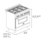 ZLINE Autograph 36" 4.6 cu. ft. Dual Fuel Range with Black Matte Door and Gold Accents, RAZ-BLM-36-G