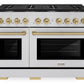 ZLINE Autograph 48" 6.7 cu. ft. Paramount Double Oven Dual Fuel Range with 8 Burners in Stainless Steel and Champagne Bronze Accents, SDRZ-48-CB