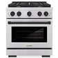 ZLINE Autograph 30" 4.2 cu. ft. Paramount Gas Range with Convection Gas Oven in Stainless Steel and Matte Black Accents, SGRZ-30-MB