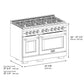 ZLINE Autograph 48" 6.7 cu. ft. Paramount Double Oven Gas Range in Stainless Steel and Bronze Accents, SGRZ-48-CB