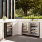 ZLINE Autograph 24" Touchstone Dual Zone 44 Bottle Wine Cooler with DuraSnow® Stainless Steel Glass Door and Champagne Bronze Handle, RWDOZ-SN-24-CB