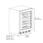 ZLINE Autograph 24" Touchstone Dual Zone 44 Bottle Wine Cooler with DuraSnow® Stainless Steel Glass Door and Champagne Bronze Handle, RWDOZ-SN-24-CB
