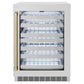 ZLINE Autograph 24" Touchstone Dual Zone 44 Bottle Wine Cooler with DuraSnow® Stainless Steel Glass Door and Champagne Bronze Handle, RWDOZ-SN-24-CB