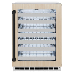 ZLINE Autograph 24" Touchstone Dual Zone 44 Bottle Wine Cooler with Panel Ready Glass Door and Matte Black Handle,  RWDPOZ-24-MB