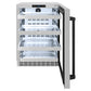 ZLINE Autograph 24" Touchstone 151 Can Beverage Fridge with Stainless Steel Glass Door and Matte Black Handle,  RBSOZ-GS-24-MB